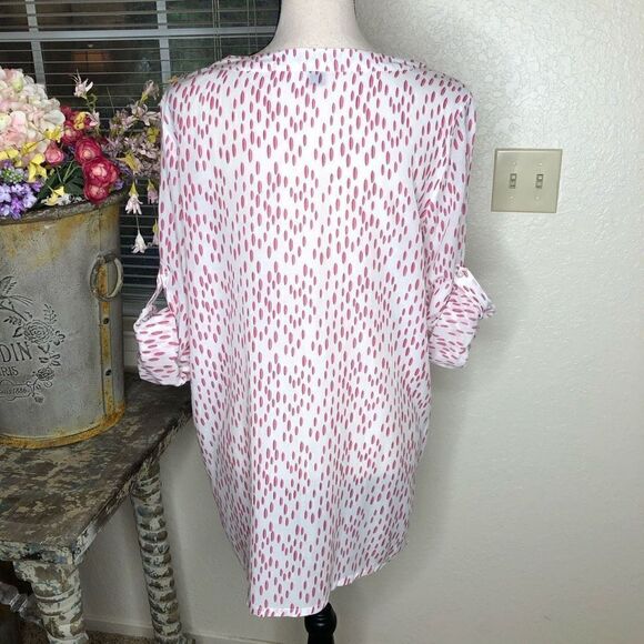 Tommy Hilfiger White Tunic Top with Geometric orange and Black Print - Picture 5 of 13